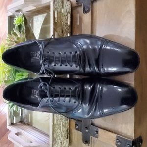 Salvatore Ferragamo Princeton Men's Black Leather Lace Up Oxford Shoes. Size 10D